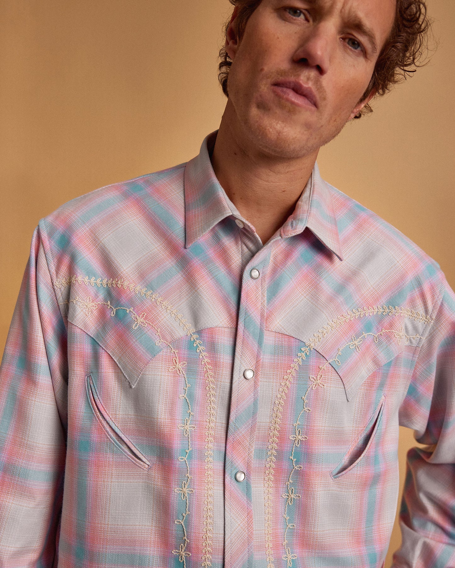 JAPANESE CHAMBRAY WESTERN SHIRT - BLUE