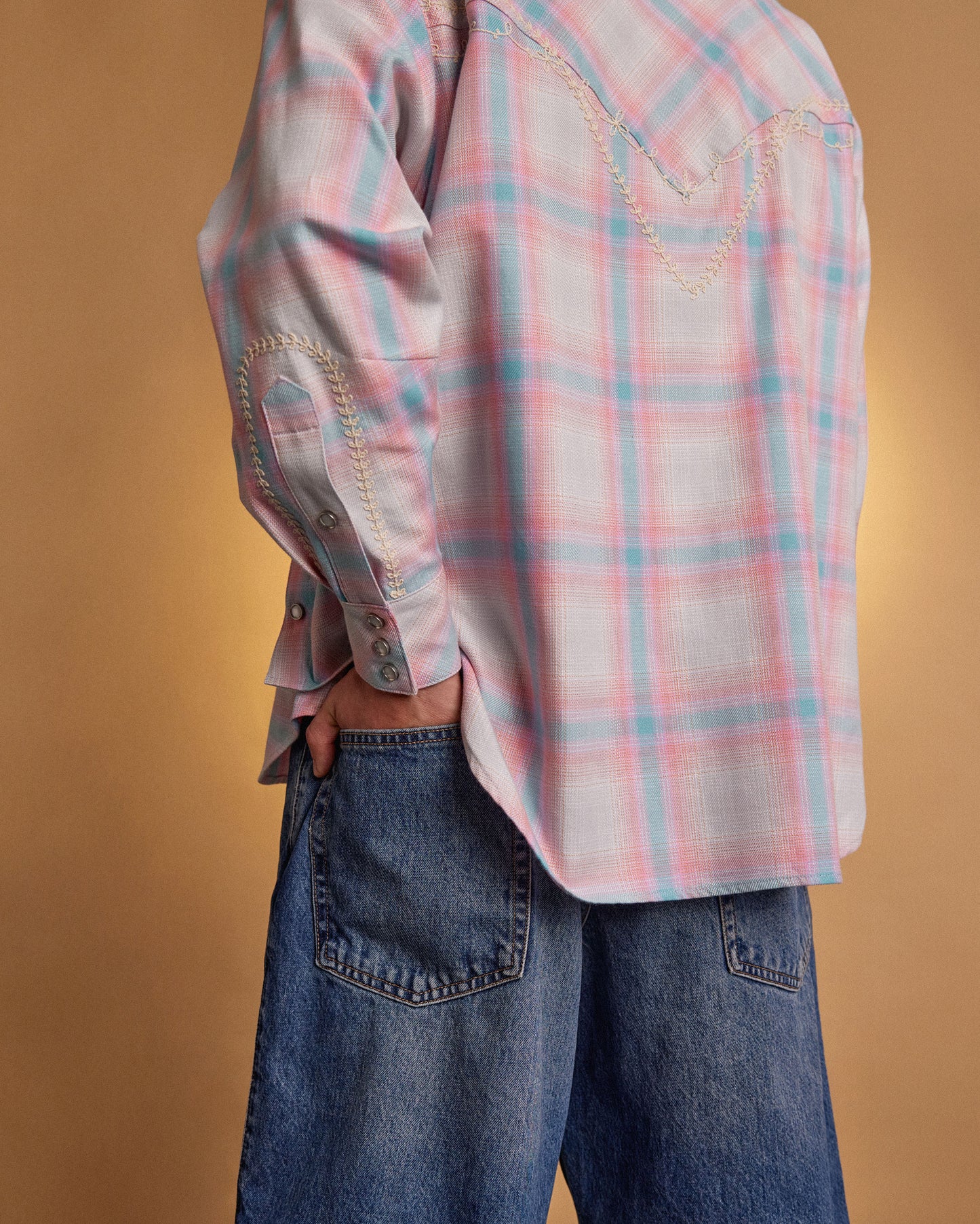 JAPANESE CHAMBRAY WESTERN SHIRT - BLUE