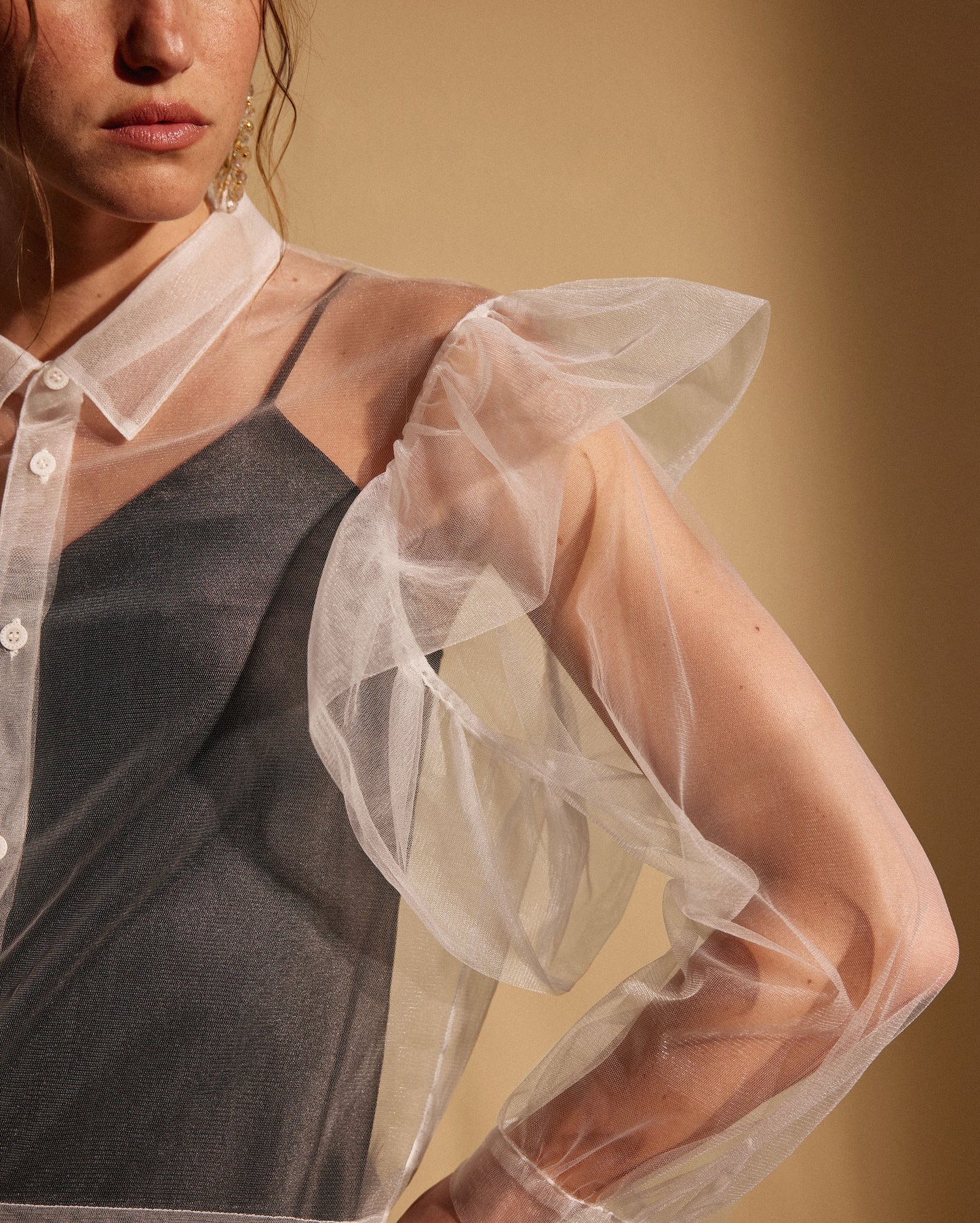 TULLE SHIRT - WHITE
