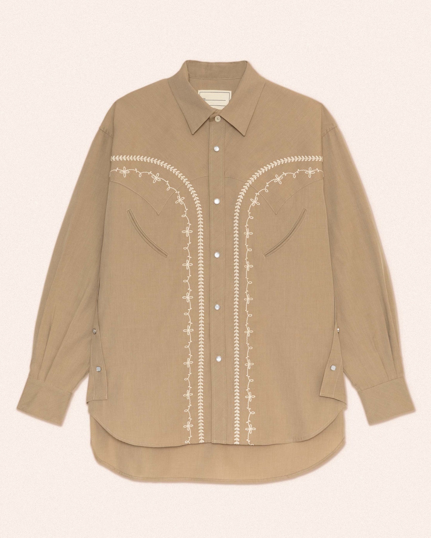 JAPANESE CHAMBRAY WESTERN SHIRT - BEIGE