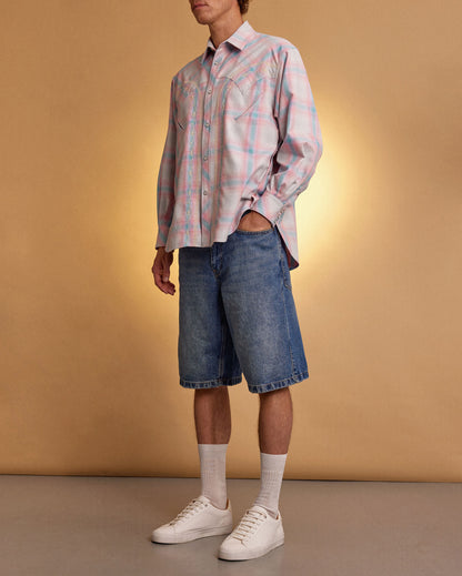 JAPANESE CHAMBRAY WESTERN SHIRT - BLUE