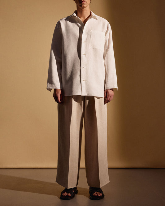 LINEN RELAX SHIRT - WHITE