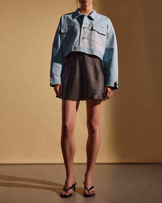 BOXY JACKET - BLUE DENIM
