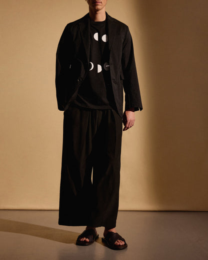 BLACK SEERSUCKER JACKET FROM POSTELEGANT