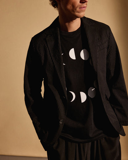BLACK SEERSUCKER JACKET FROM POSTELEGANT