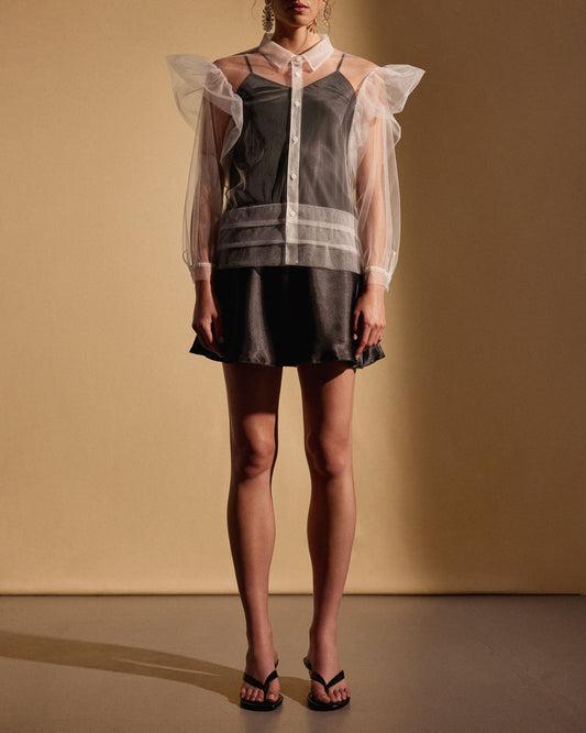TULLE SHIRT - WHITE