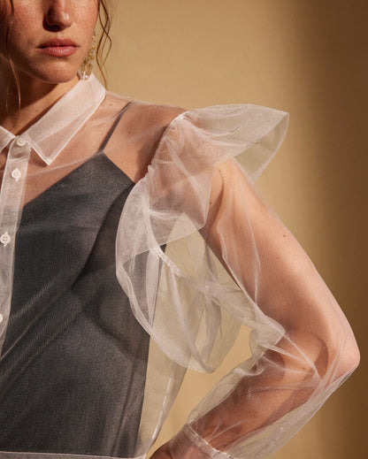 TULLE SHIRT - WHITE