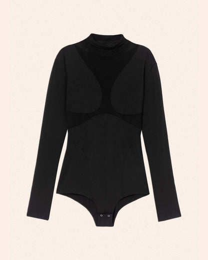 NYLON JERSEY TURTLENECK BODYSUIT