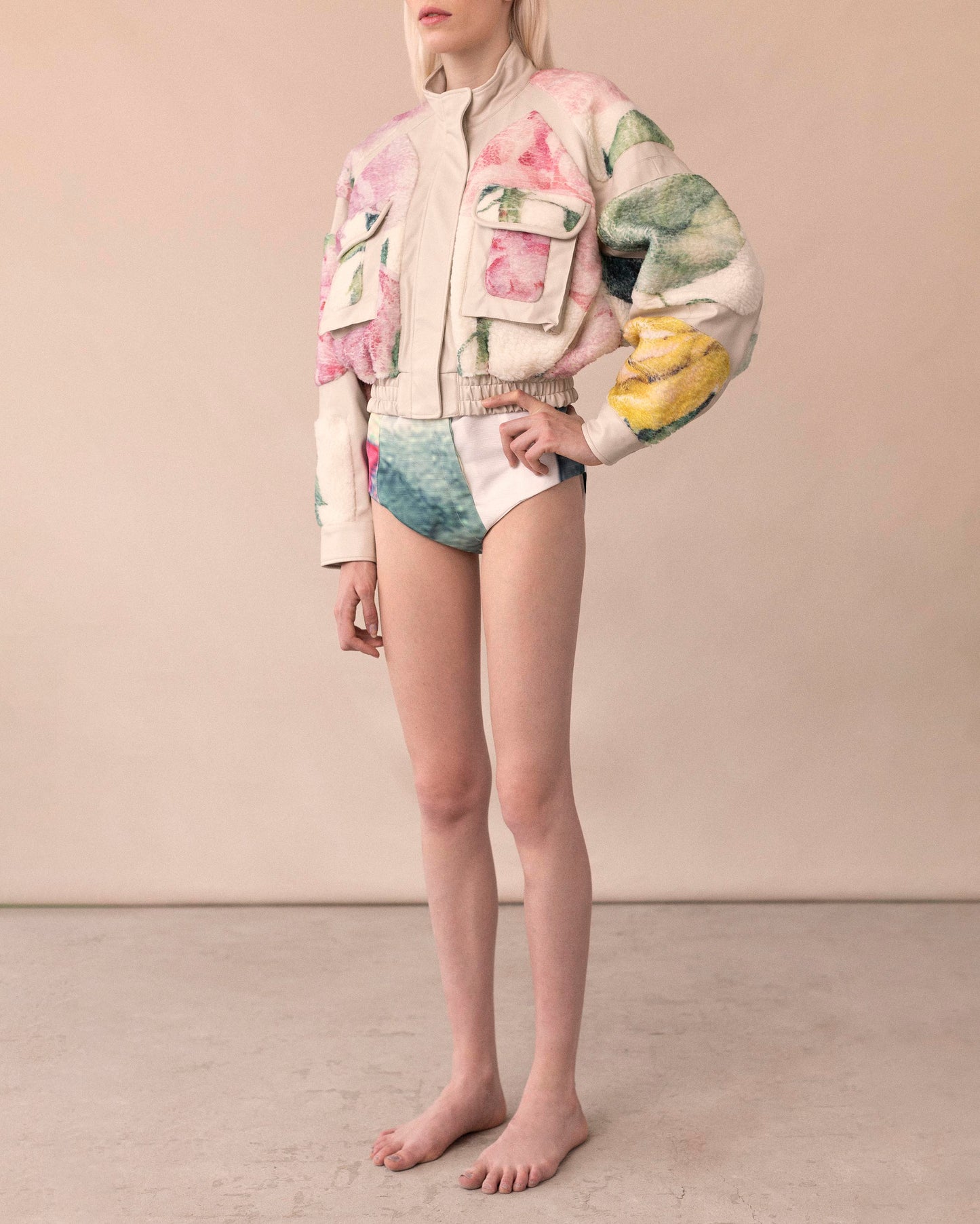 VOLUMINOUS BLOUSON - FLORAL PRINT