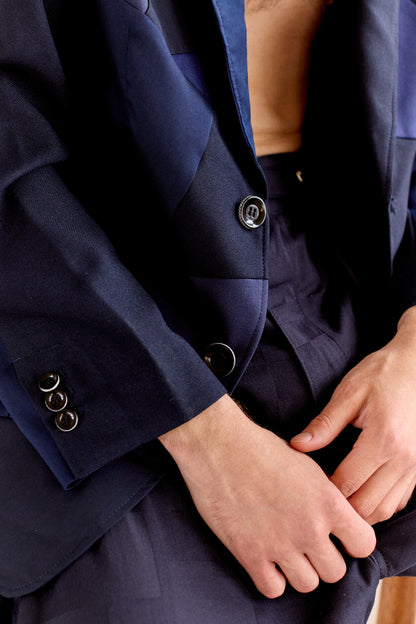 PATCHWORK BLAZER - NAVY