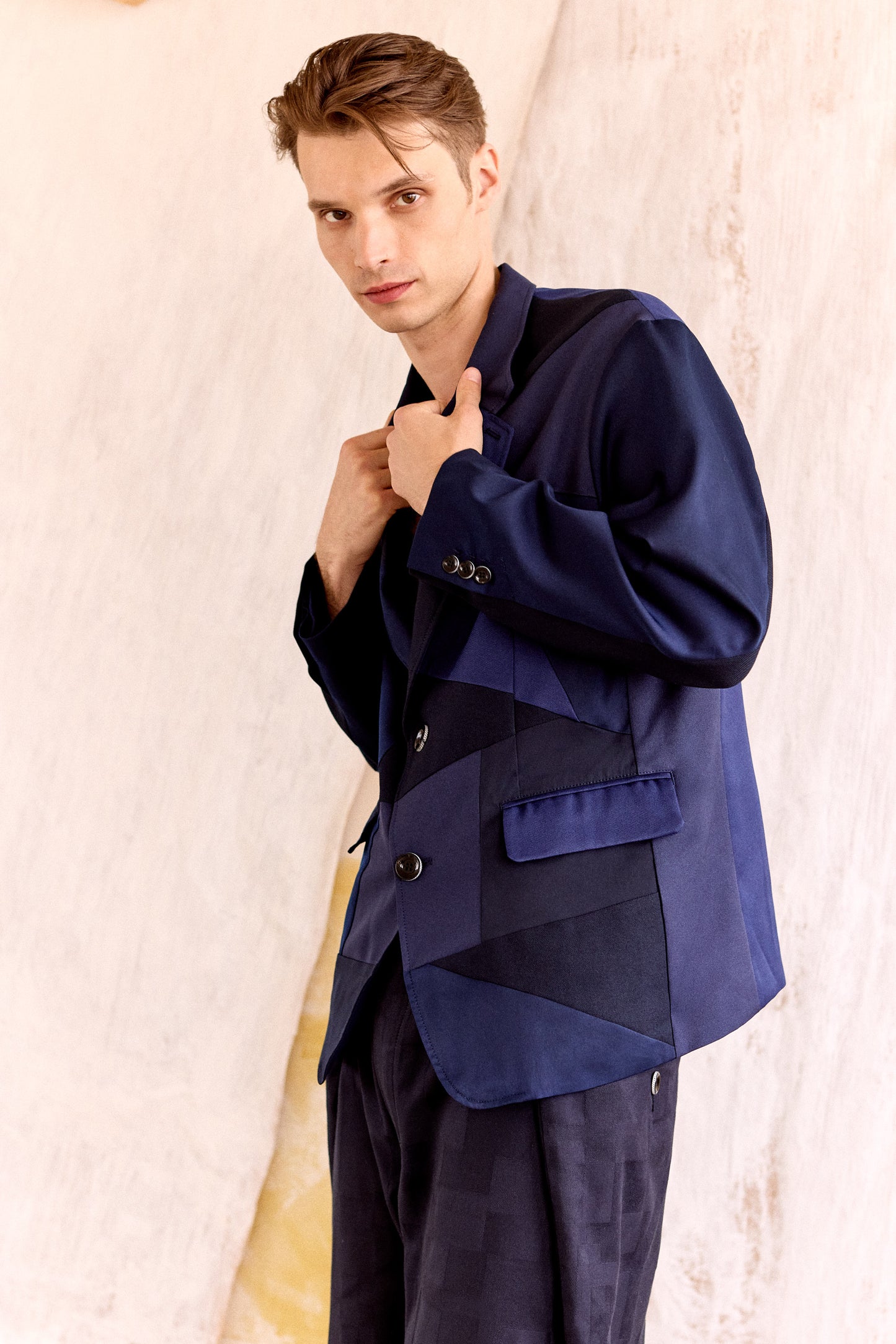 PATCHWORK BLAZER - NAVY