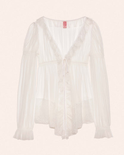 BABY DOLL BLOUSE - WHITE - AH24