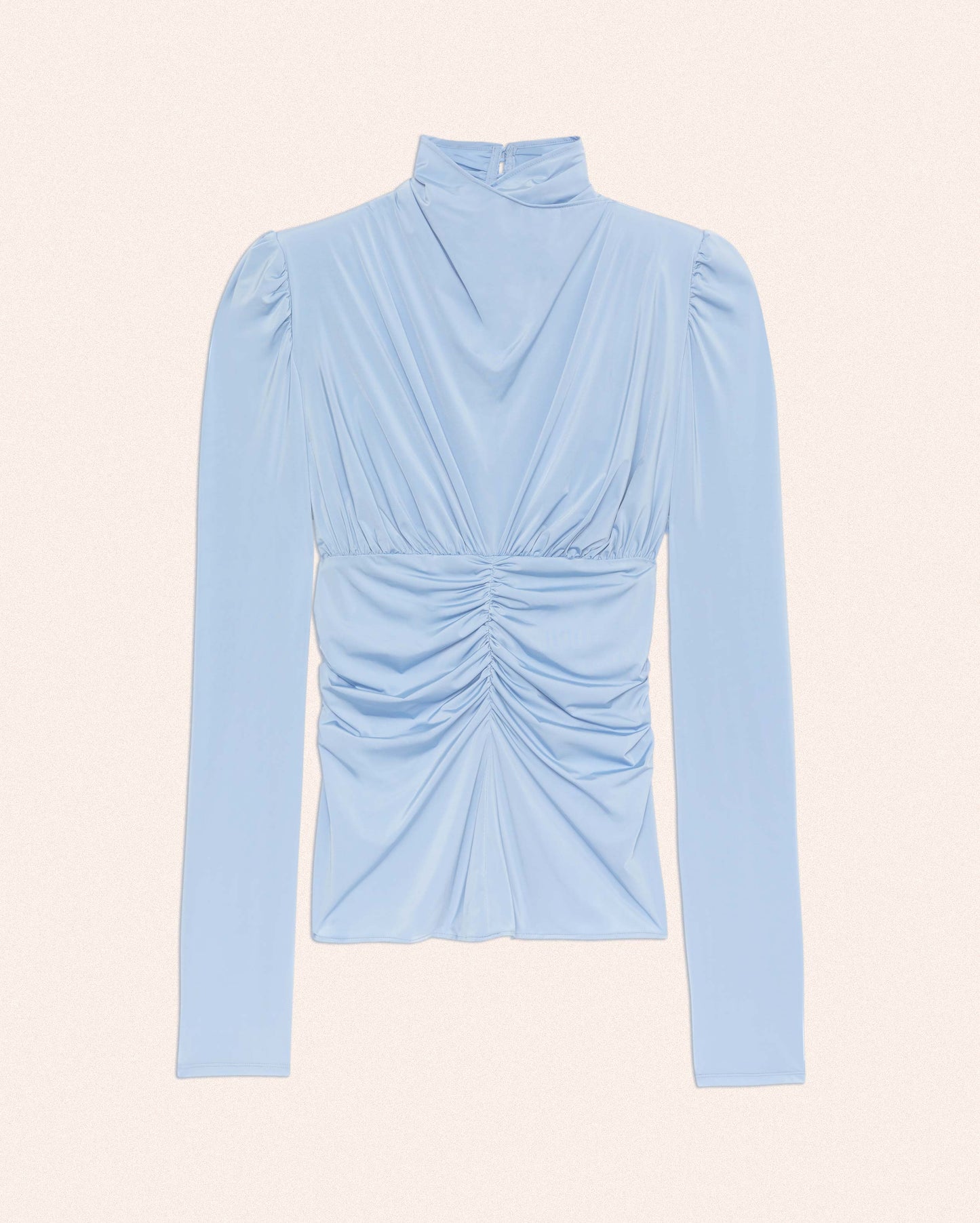 STRECH JERSEY DRAPE BLOUSE - BLUE - AH24