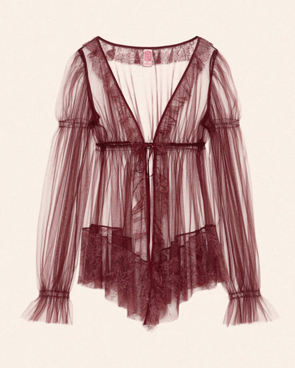 BABY DOLL BLOUSE - BORDEAUX - AH24