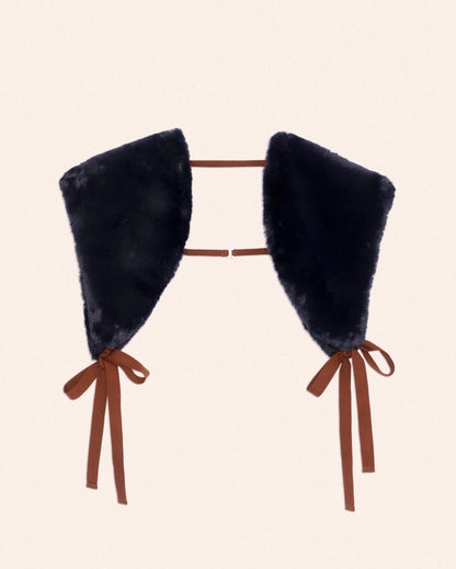 FAUX-FUR EPAULETS - BLUE - AH24