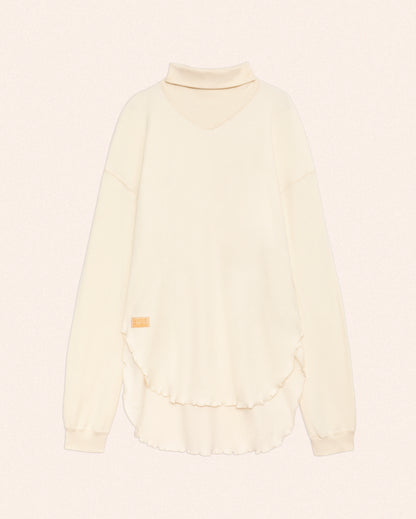 COTTON SILK SWEATER - CREAM