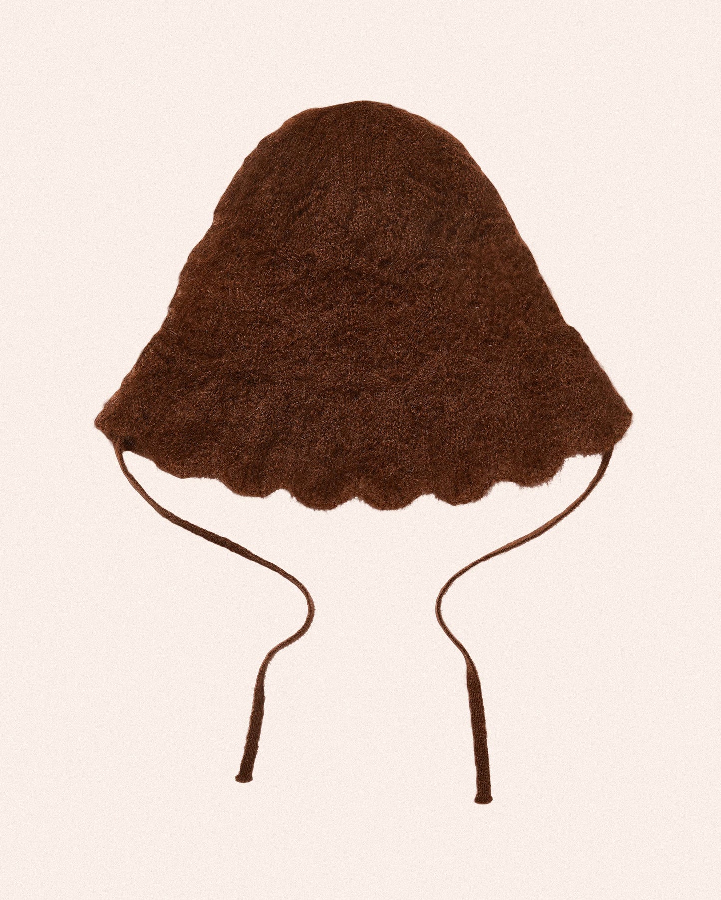 KNIT LACE HAT - BROWN - AH24