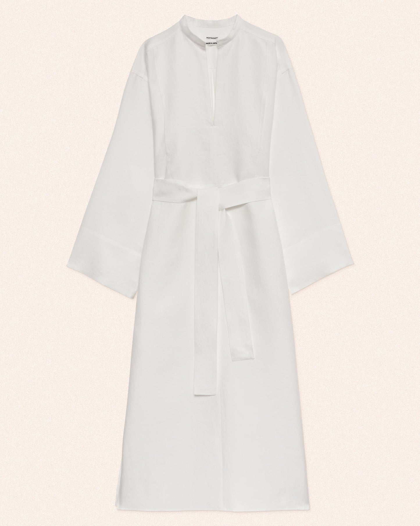 LINEN BIB DRESS - WHITE
