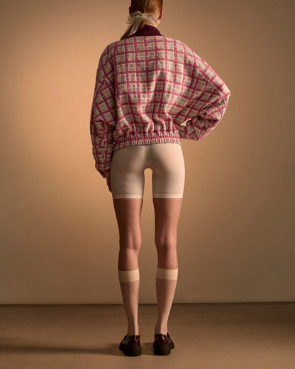 WOOL SILK TWEED JACKET - PINK