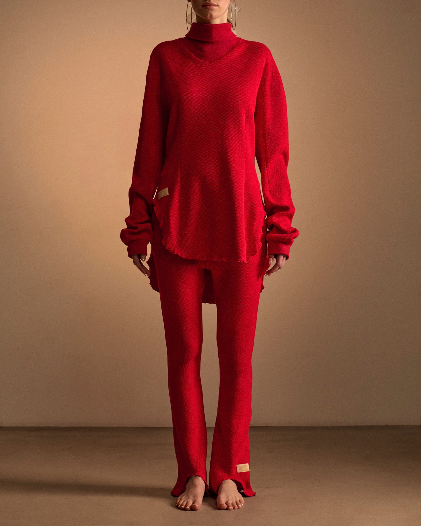 COTTON SILK SWEATER - RED