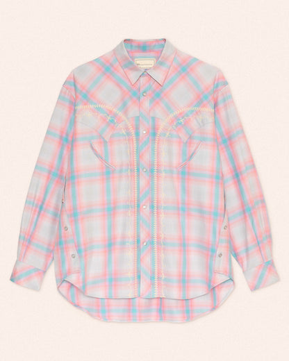 JAPANESE CHAMBRAY WESTERN SHIRT - BLUE